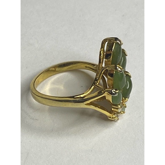 Vintage Faux Jade Rhinestone Size 6 - Picture 2 of 3